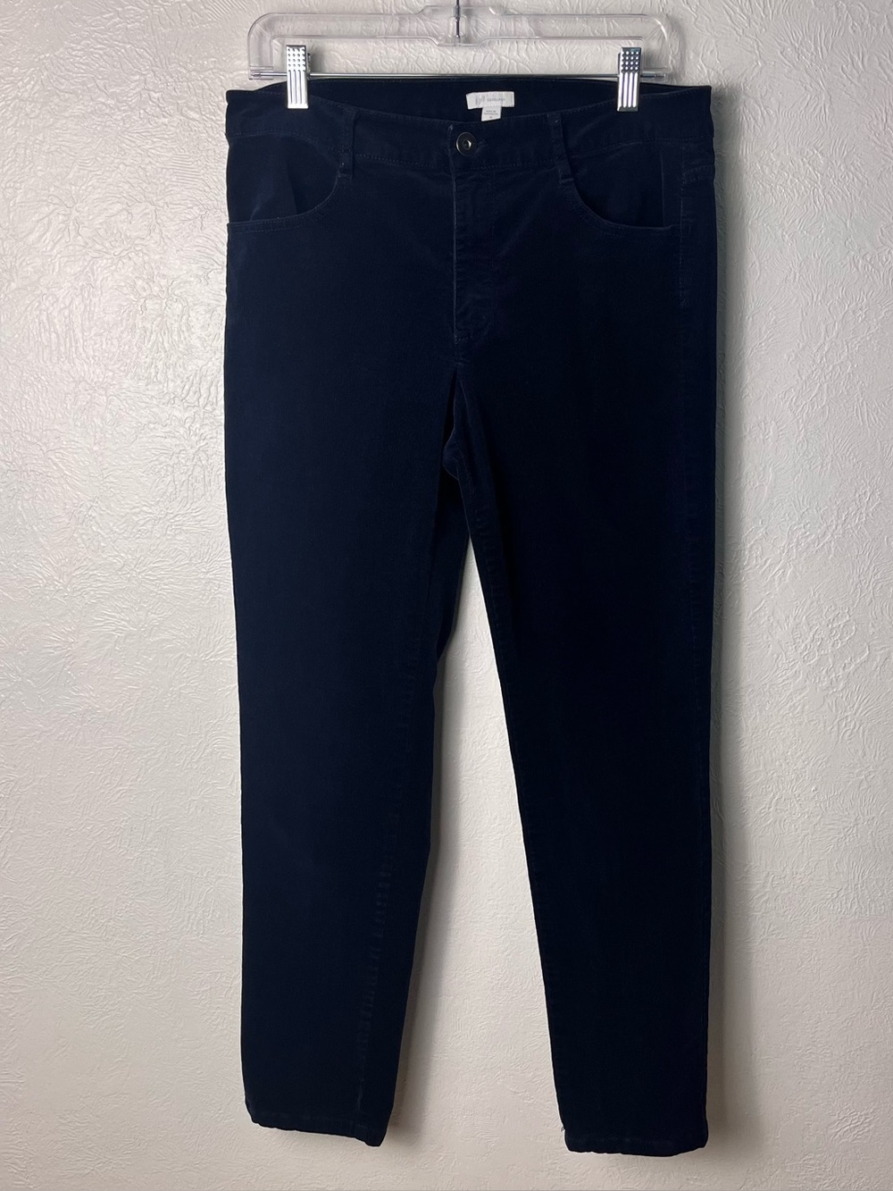 J. Jill Corduroy Skinny Pants Womens Size 10 Dark Blue Stretch